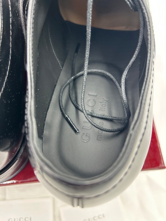 ***************Men’s Gucci Jasper Leather Derby Shoes.  Size 9.5/fits 10 US. main image 11